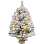 Christmas Tree, LED, Snow Branches, Pine Cones, Flame-Retardant, Concrete Base