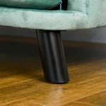 Dog Sofa, Backrest & Wooden Legs, Soft Cover, Green