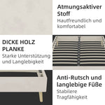 Modern Minimalist Bed Frame 140x200 Low-Profile Dutch Velvet, Beige