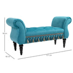 Bench Upholstered Stool, Polyester Foam, Blue
