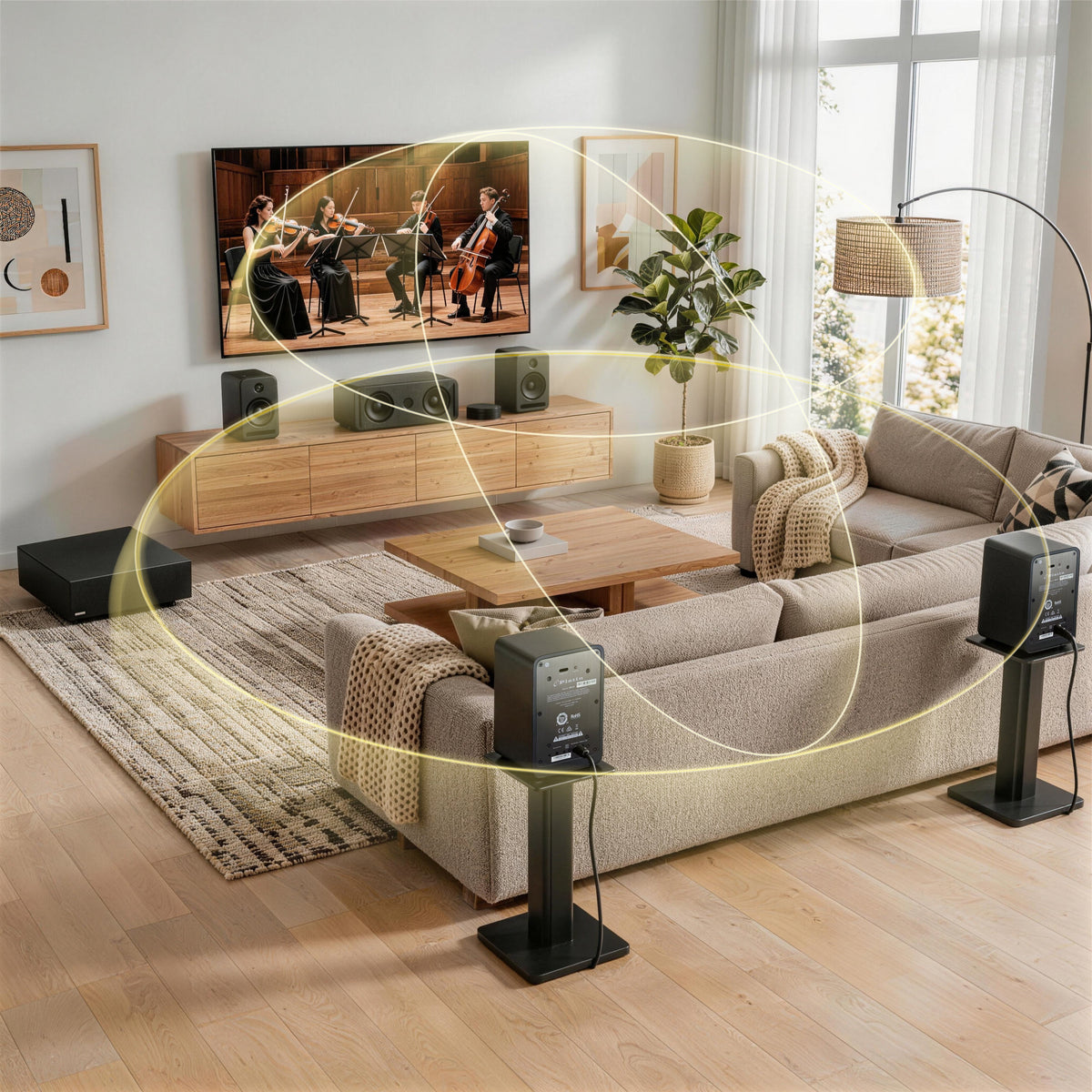 5.1 Wireless Home Cinema System Dolby Atmos Monaco Set - Black