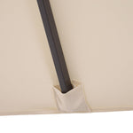 Parasol Double Patio Umbrella, Hand Crank, Oval, Beige