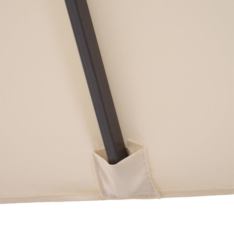 Parasol Double Patio Umbrella, Hand Crank, Oval, Beige