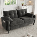 Modern 2-Seater Sofa, Thick Cushions, Scandinavian Design, Chenille Gray