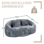 Bean Bag Sofa Chair, High Back Lounger for Adults/Kids, Indoor/Outdoor - Gray Chenille