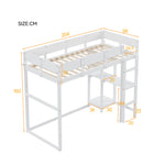 Loft Bed with Storage 90x200cm Solid Pine Wood White