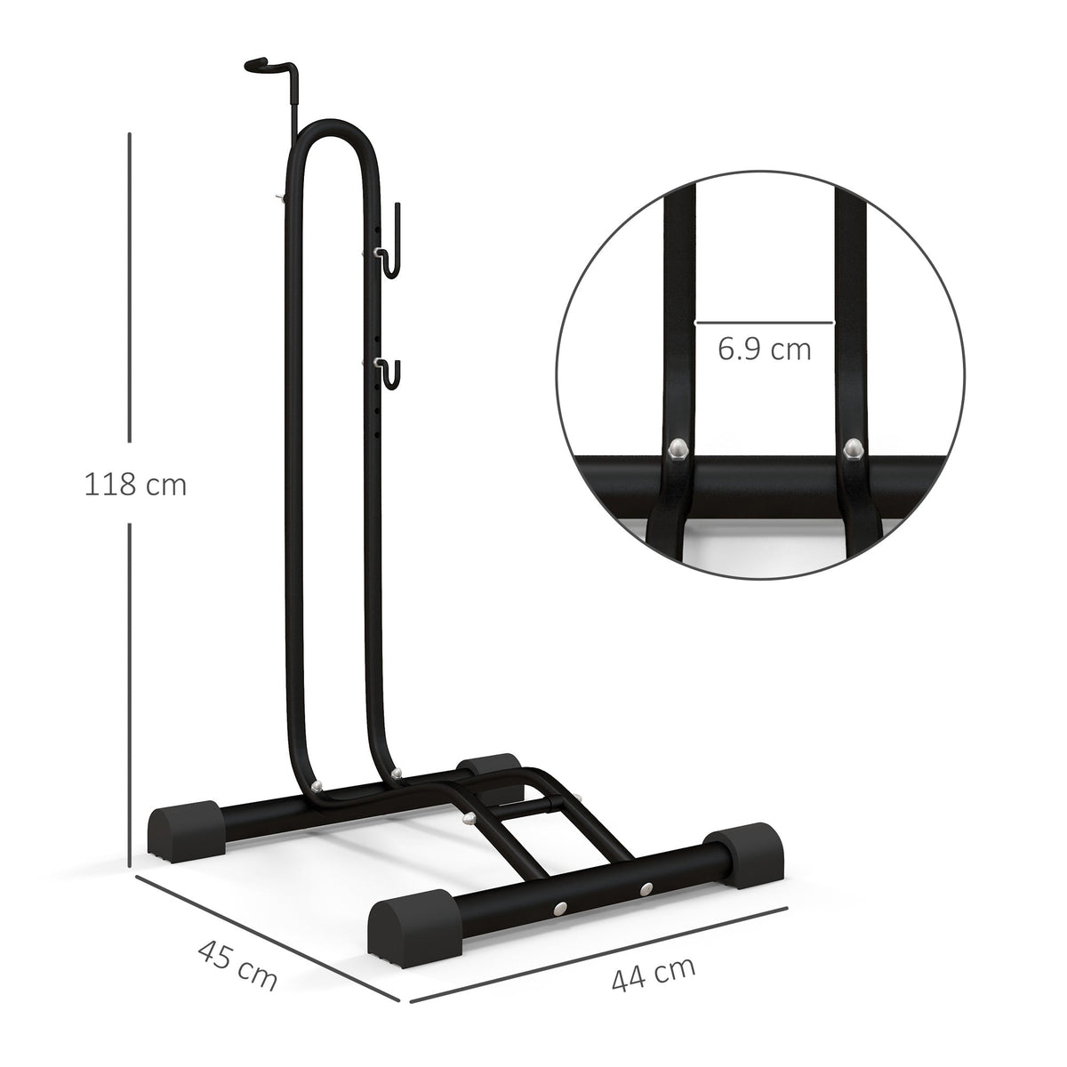 Bicycle Stand, Vertical Horizontal Weatherproof, Metal