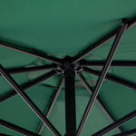 Cantilever Parasol Crank Sunshade Steel Frame Ø2.95x2.45m Green Polyester