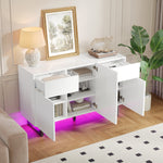 Sideboard 120cm Modern Storage Drawers Doors - White/Black
