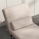 Sleeper Chair Folding Recliner with Bed Function, Adjustable Backrest, Beige Linen Look