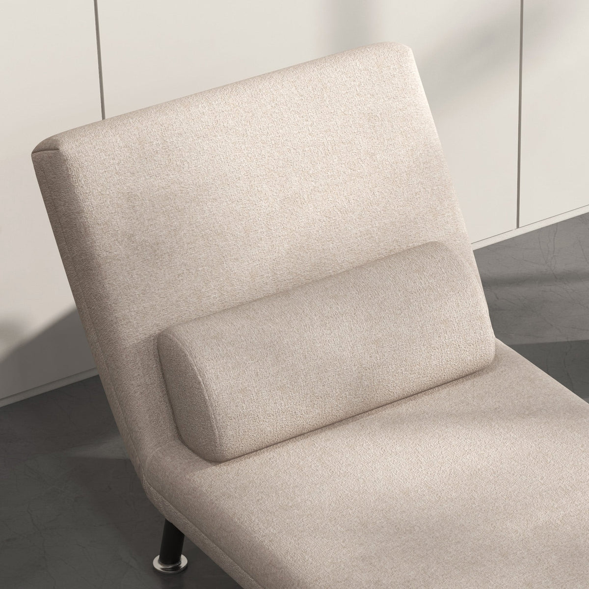 Sleeper Chair Folding Recliner with Bed Function, Adjustable Backrest, Beige Linen Look