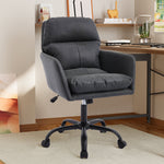 Office Chair with Height Adjustable Black Base, Black PU Faux Leather