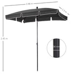 Parasol/Umbrella, Foldable Sunshade for Beach/Garden/Balcony, Grey