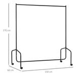 Clothes Rack 150x60x170cm, Sturdy, Easy Assembly, Metal