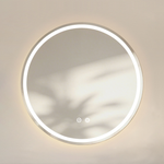 Round LED Bathroom Mirror, 60x60cm Dimmable Fog-Free Glass