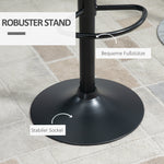 Bar Stool Set of 2, Retro Design 360° Swivel Height Adjustable, Black Leather