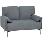 2-Seater Sofa Thick Cushions - Velvet Gray