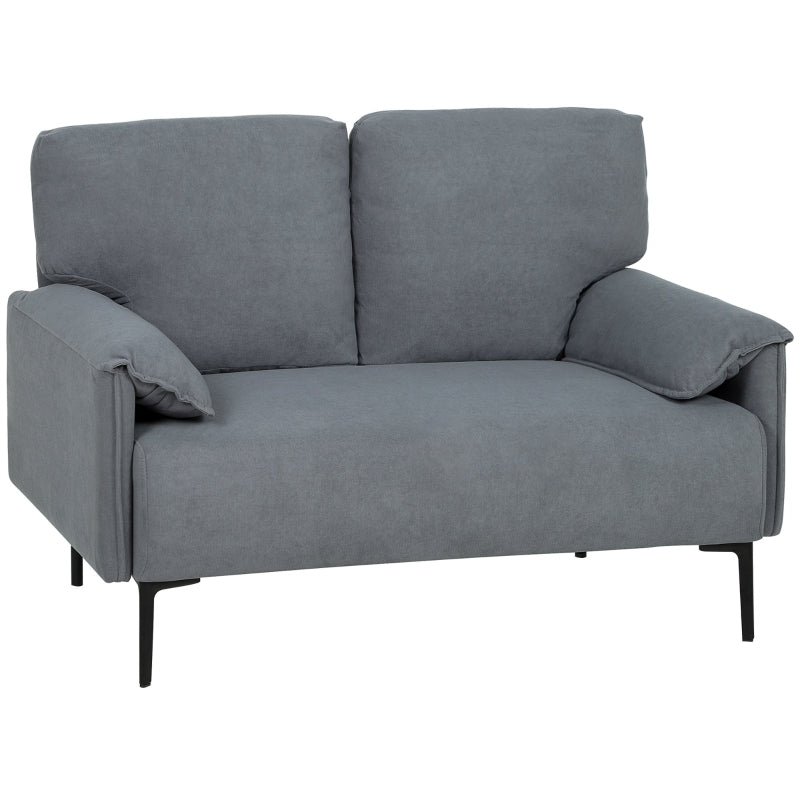 2-Seater Sofa Thick Cushions - Velvet Gray