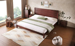 Platform Bed with Headboard and Slatted Base, 180x200cm, Brown Wood
