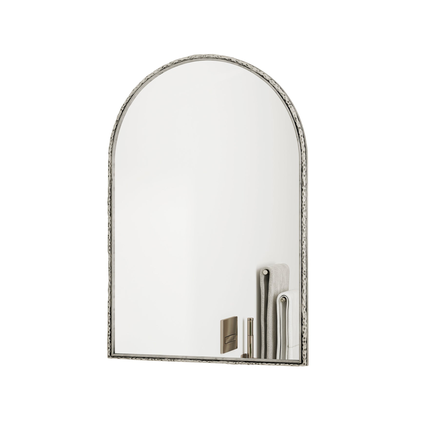 Arched Mirror, Wall/Vanity Decor for Bathroom/Living Room, Silver