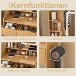 Dressing Table Set with LED Mirror & Power Outlet, Wood