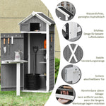 Garden Cabinet Wooden Tool Shed with Door and Roof Grey
