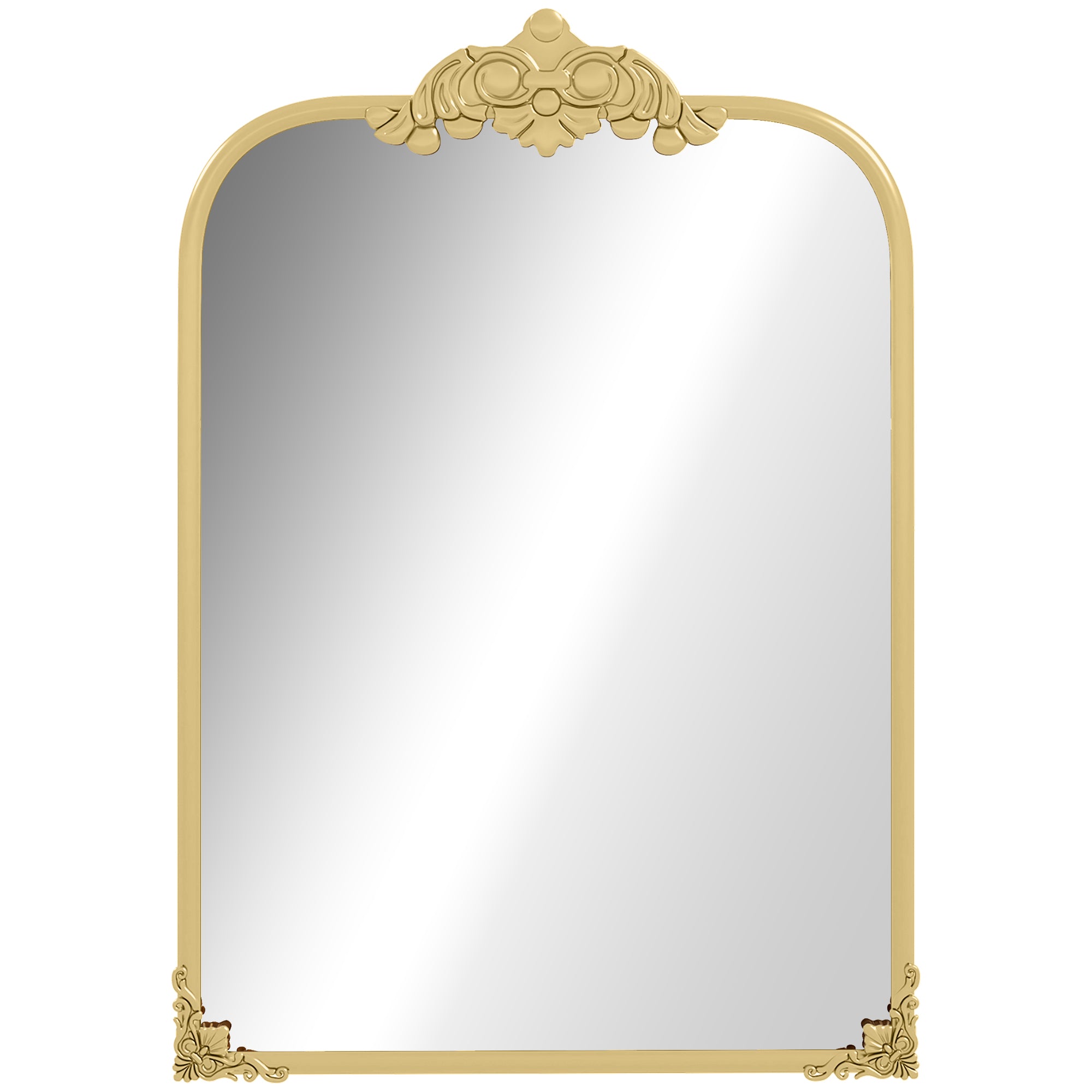 Wall Mirror Baroque Style Decorative Metal Frame 60x87cm, Gold