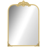 Wall Mirror Baroque Style Decorative Metal Frame 60x87cm, Gold