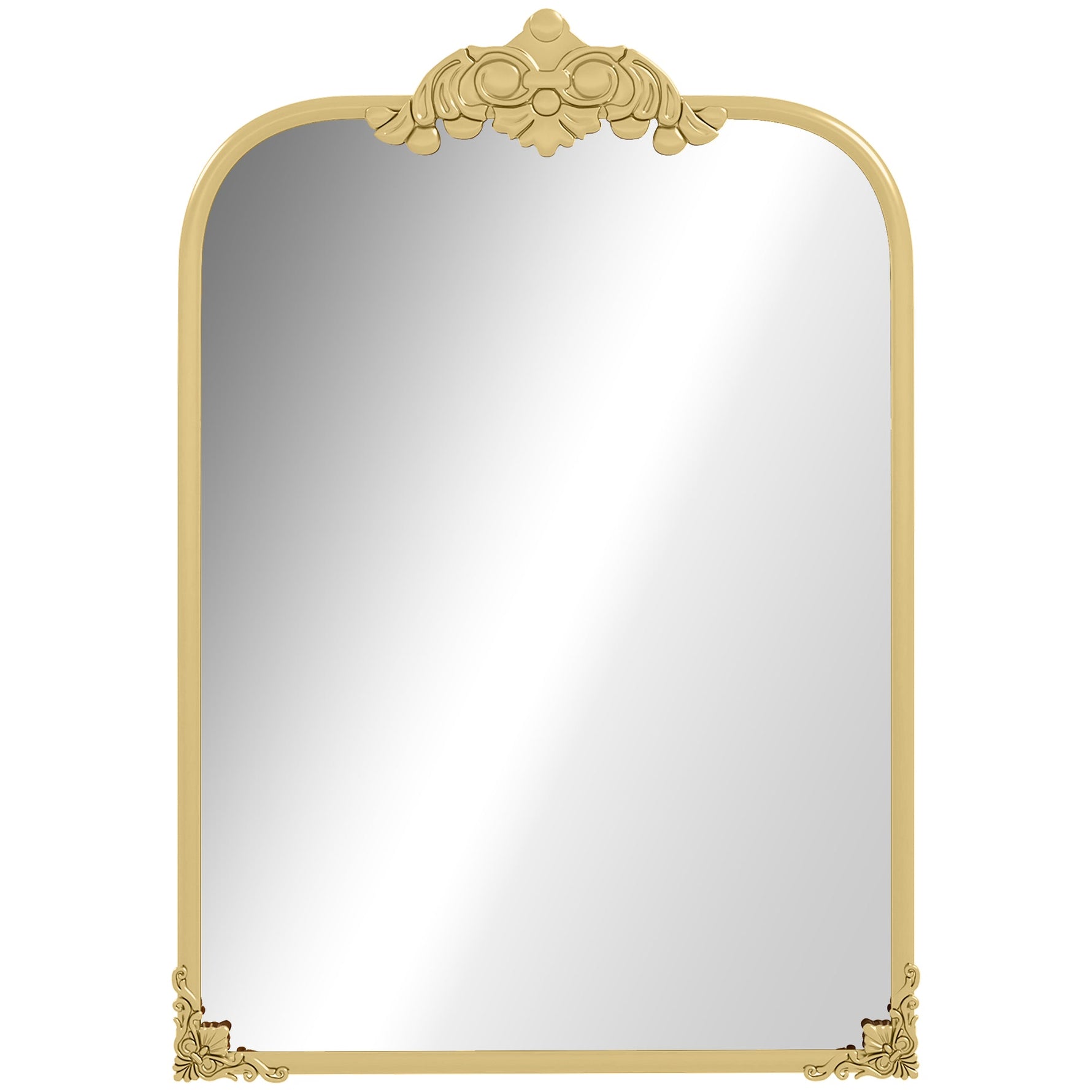 Wall Mirror Baroque Style Decorative Metal Frame 60x87cm, Gold