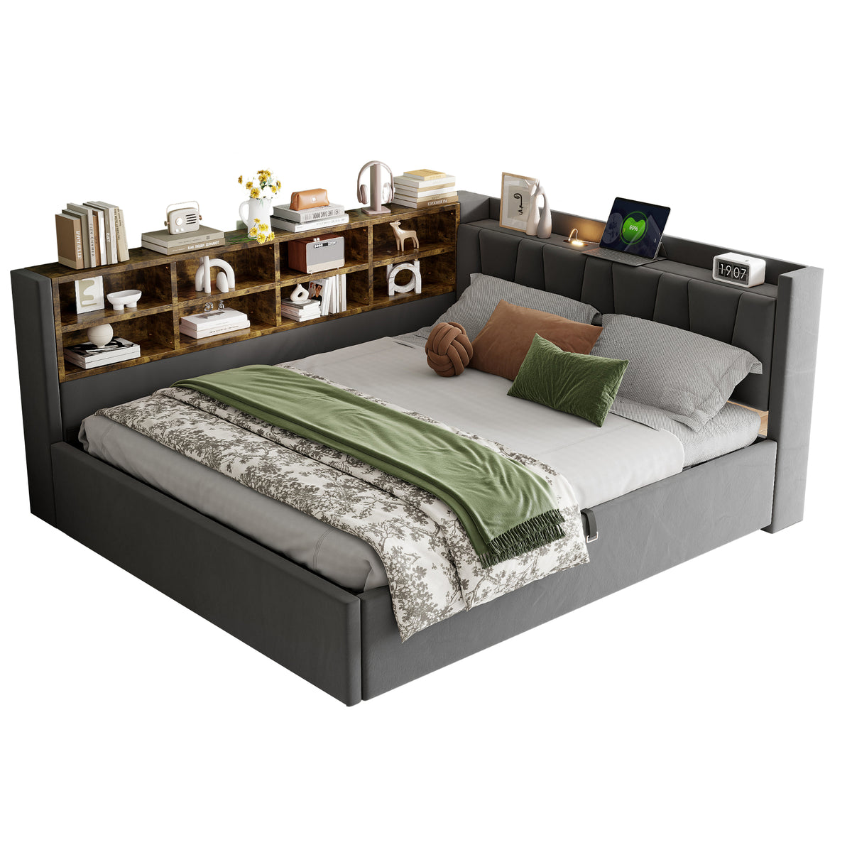 Bunk Bed with Roof & Windows 90x200 cm, White Pine Wood