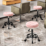 Rolling Stool, Adjustable Swivel Work Office, Pink