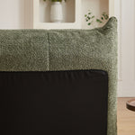 Chenille Togo Sofa with Footrest, Floor Lounge Chair with Memory Foam, Chenille Fabric
