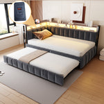 Upholstered Sofa Bed 90x200cm with Pull-Out Bed, Dark Grey Velvet