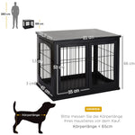 Dog House Table Top Indoor Cage, MDF Metal, Black