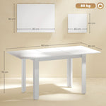 Extendable Dining Table, 120-160 x 70 cm, 4-6 People, High Gloss White MDF