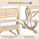 2-seater Garden Bench with Armrests, 240 kg Load Capacity, Fir Wood, Natural