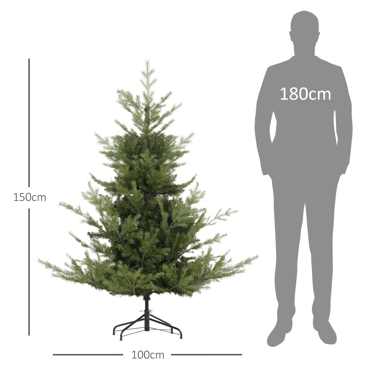 Christmas Tree, 180 cm Artificial, 1942 Branch Tips, Green