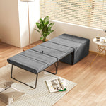 Folding Bed, 8cm Foam Mattress, 120 kg Capacity, Grey Metal