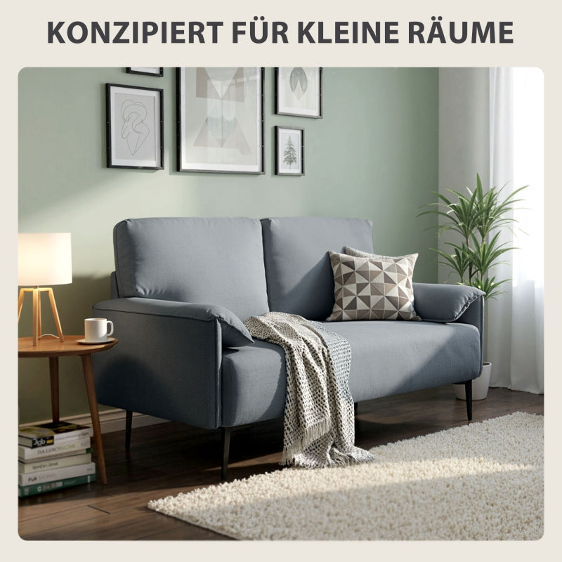 2-Seater Sofa Thick Cushions - Velvet Gray
