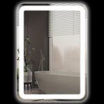 LED Bathroom Mirror 50x70cm, 3 Light Colors, Anti-Fog, Silver Glass