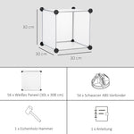 DIY Cube Shelving System 16 Cube Storage Boxes Plastic White