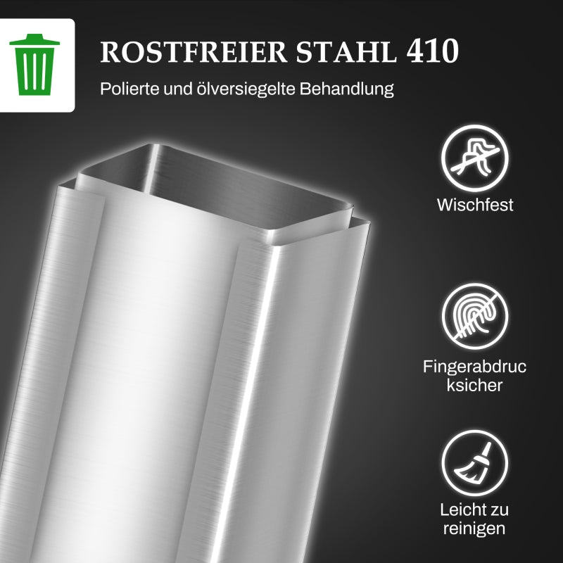 Trash Can 20L Pedal Bin with Lid, Stainless Steel