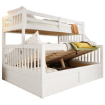 Bunk Bed 90/140x200cm Hydraulic Storage Ladder White
