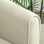 2-Seater Sofa Foam Padded Fabric Cover Metal Frame - Cream White