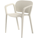 Garden Chair Set, 4 Stackable Plastic Chairs with Armrest Backrest, 120 kg Loadable, Weatherproof