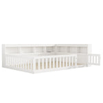 Daybed with Storage and USB Charging Port, 140x200cm, White Chipboard