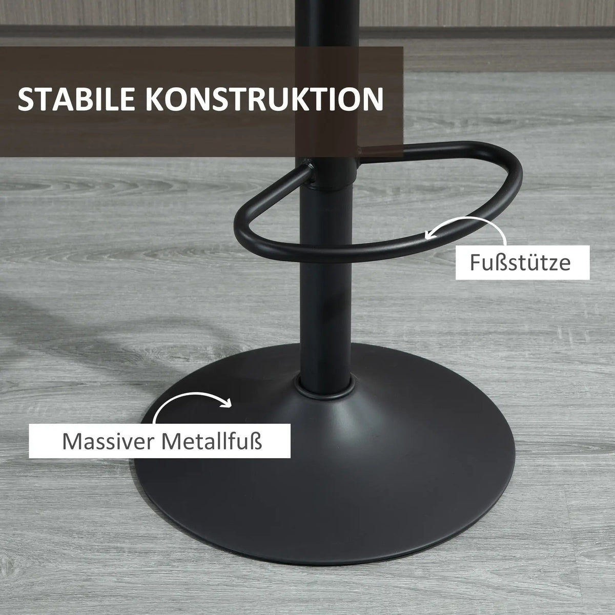 Bar Stools, Height Adjustable Swivel Chair, Brown Polyester
