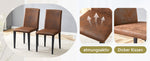Minimalist Dining Chairs Set of 2 with Metal Legs, Brown Woven Fabric