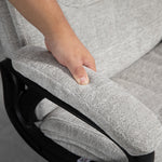 Office Chair, Rocking Function, Ergonomic, Height-Adjustable, Padded, Light Grey