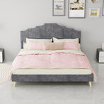 Modern Minimalist Soft Bed 160x200cm with Mattress, Gray